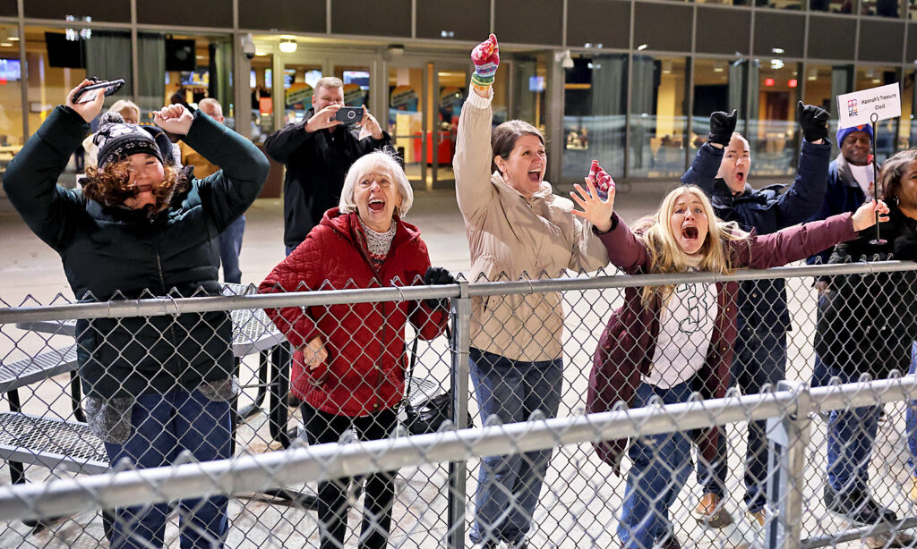 People cheering at Dayton Charity Night